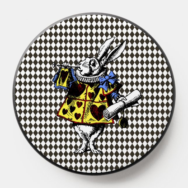 White Rabbit Alice in Wonderland Diamonds PopSocket (Popsocket)