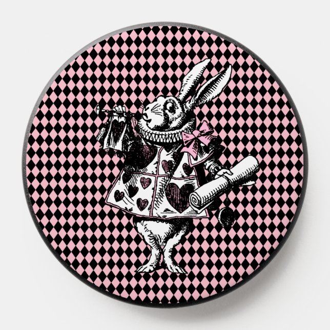 White Rabbit Alice in Wonderland Diamonds PopSocket (Popsocket)