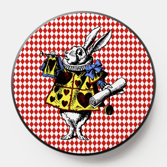 White Rabbit Alice in Wonderland Diamonds PopSocket (Popsocket)