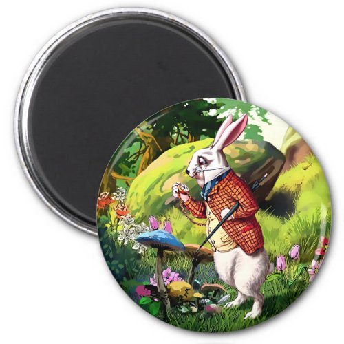 White Rabbit Alice in Wonderland Easter Magnet