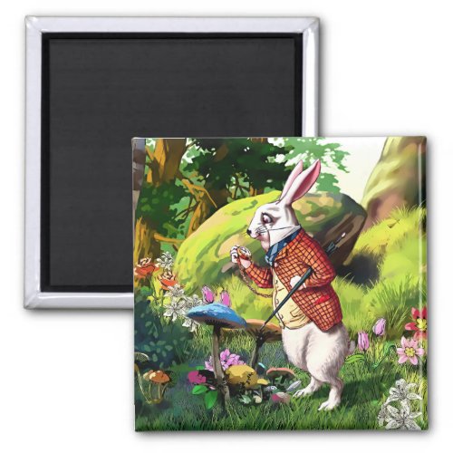 White Rabbit Alice in Wonderland Easter Magnets