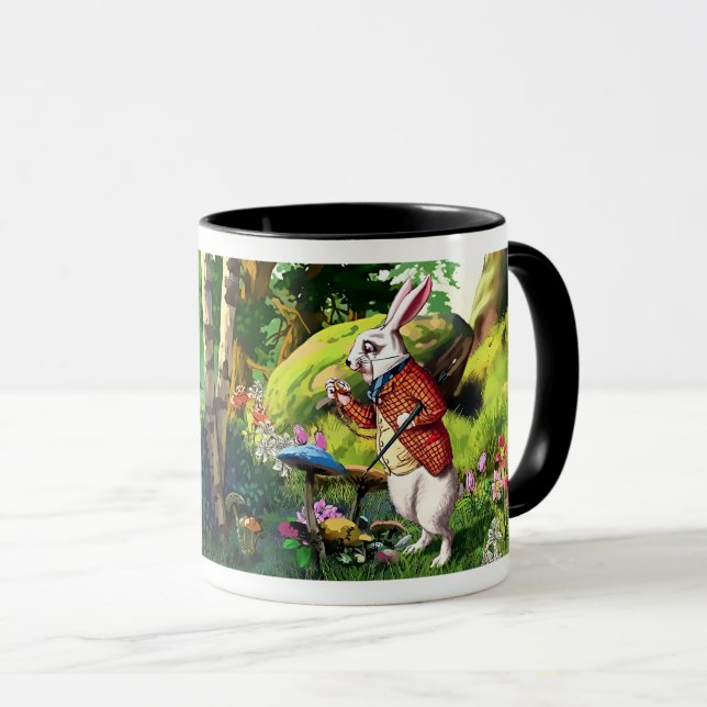 White Rabbit | "Alice in Wonderland" Easter Mugs (Front Right)
