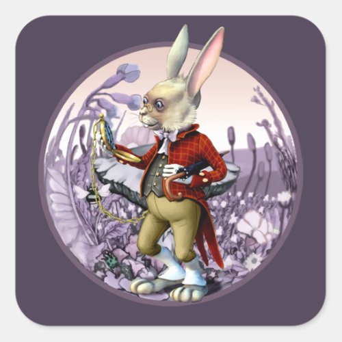 White Rabbit Alice in Wonderland Easter Stickers