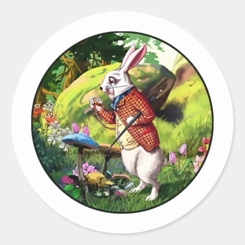 White Rabbit Alice in Wonderland Easter Stickers