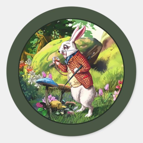 White Rabbit Alice in Wonderland Easter Stickers