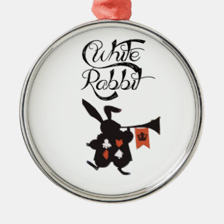 White Rabbit, Alice In Wonderland Metal Ornament