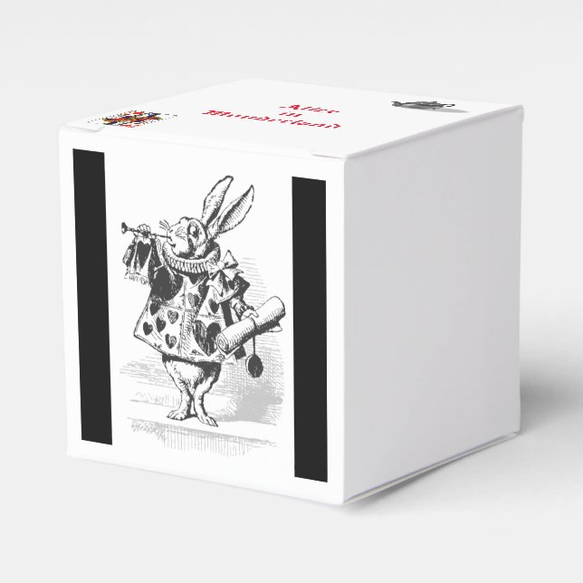 White Rabbit Alice in Wonderland Party Favors Box (Front Side)