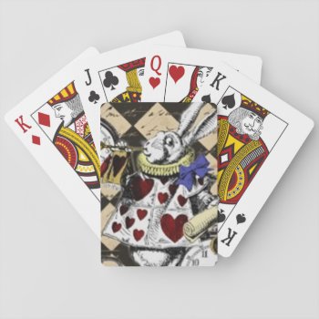 White Rabbit Alice In Wonderland Playing Cards! Playing Cards by Regella at Zazzle