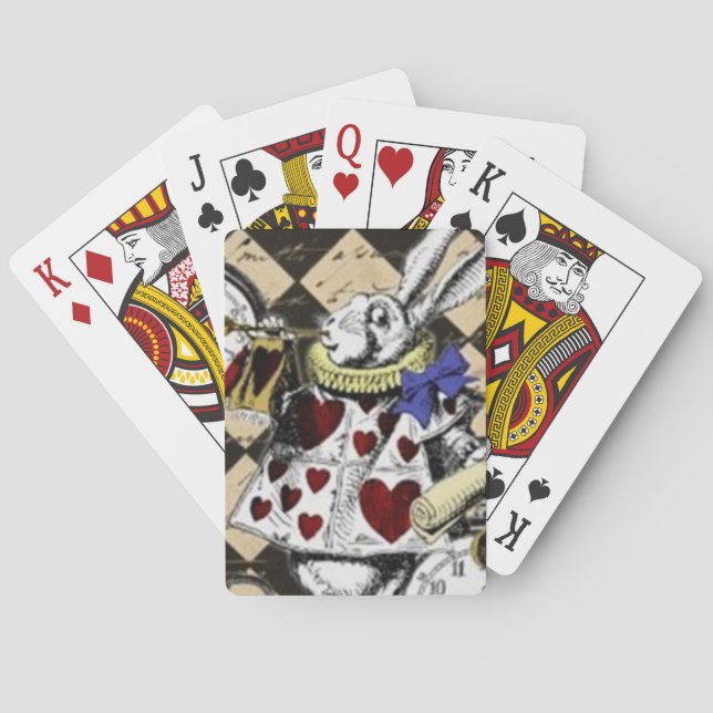 White Rabbit Alice in Wonderland Playing Cards! Poker Cards (Back)