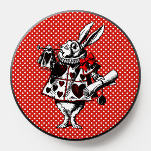 White Rabbit Alice in Wonderland Polka Dots PopSocket