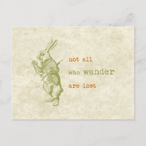 White Rabbit Alice in Wonderland Postcard