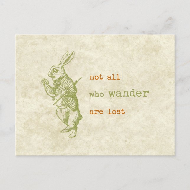 White Rabbit, Alice in Wonderland Postcard (Front)