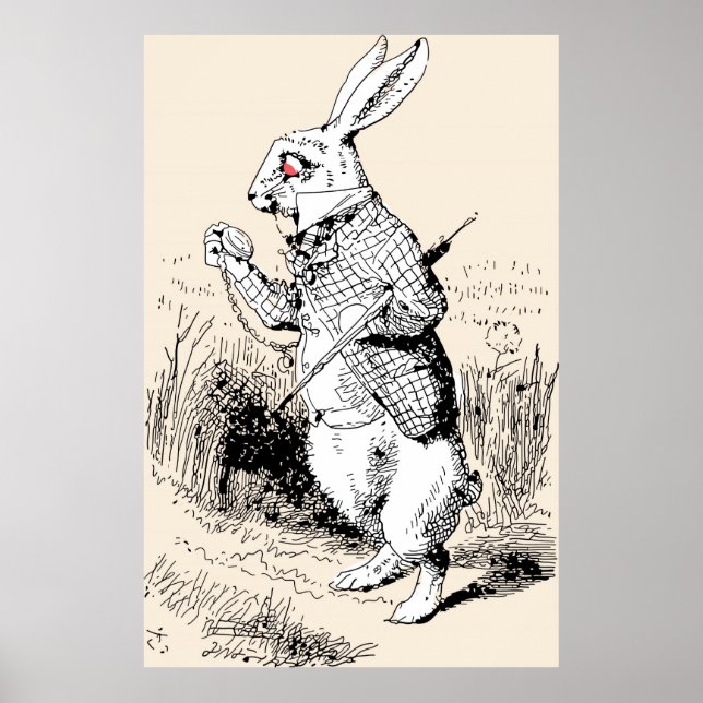 White Rabbit Alice In Wonderland Poster (Front)