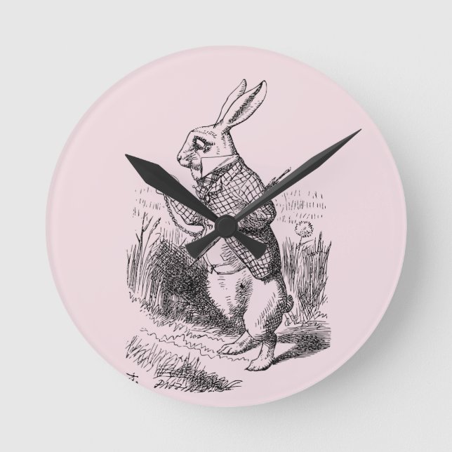 White Rabbit_Alice in Wonderland Round Clock (Front)