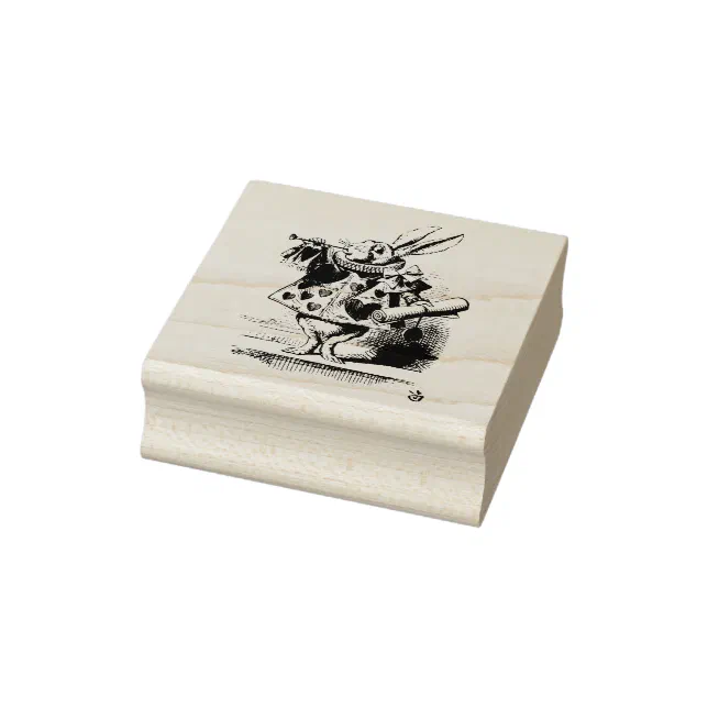 White Rabbit Alice in Wonderland Tenniel Rubber Stamp | Zazzle