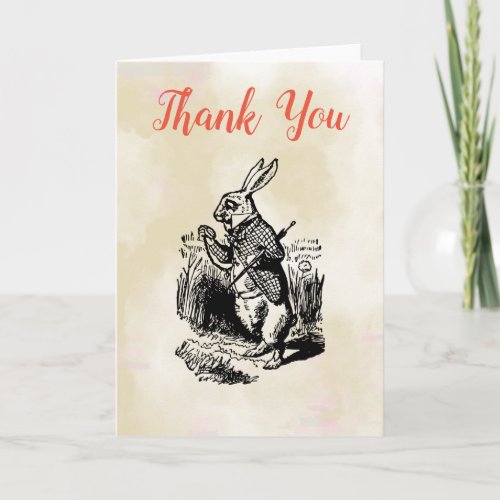 White Rabbit Alice in Wonderland Thank You Card
