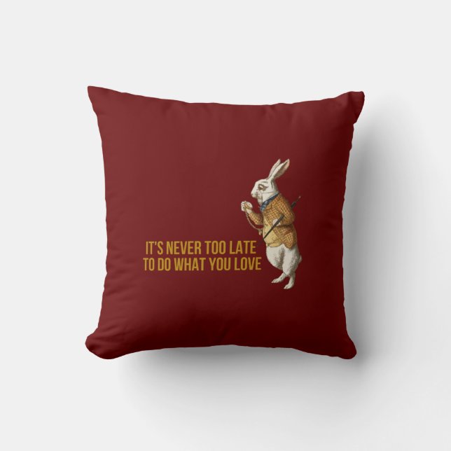 White Rabbit Alice In Wonderland Throw Pillow (Front)