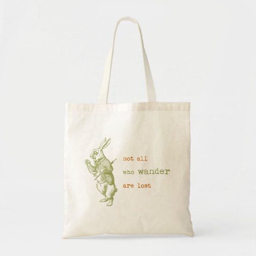 White Rabbit Alice in Wonderland Tote Bag