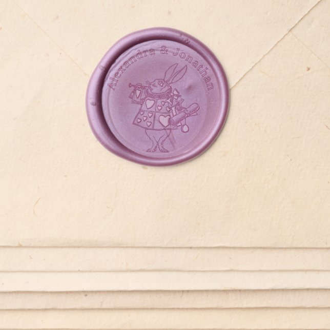 White Rabbit Alice in Wonderland Trumpeter Names Wax Seal Sticker (Front)