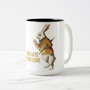 White Rabbit Alice In Wonderland Two-Tone Coffee Mug