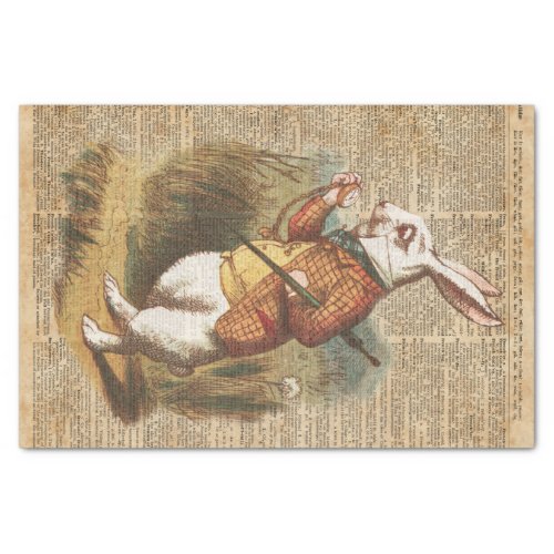 White Rabbit Alice in Wonderland Vintage Art Tissue Paper