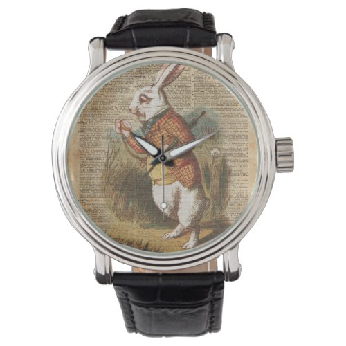 White Rabbit Alice in Wonderland Vintage Art Watch