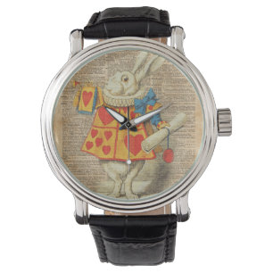 White Rabbit Alice in Wonderland Vintage Artwork Watch