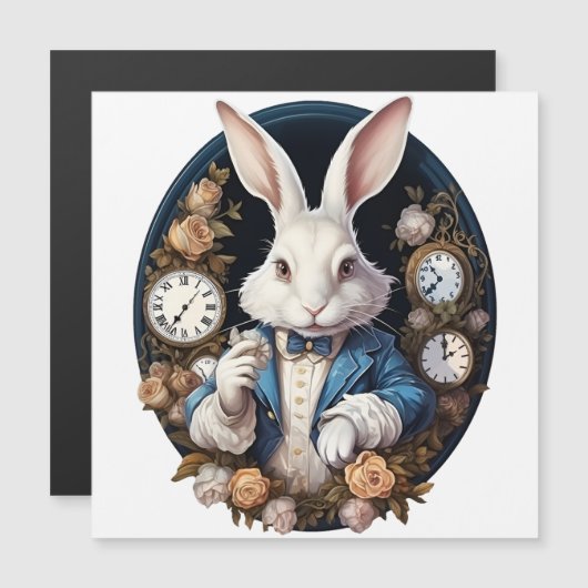White Rabbit Alice in Wonderland Watches and roses (Front/Back)