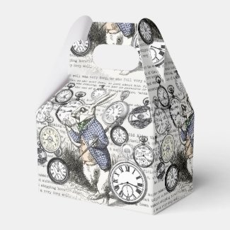 White Rabbit Alice Wonderland Clock Favor Box