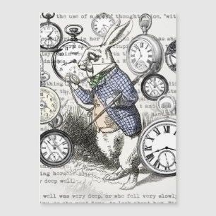 White Rabbit Alice Wonderland Clocks Art