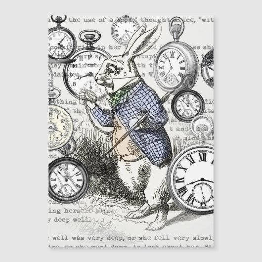 White Rabbit Alice Wonderland Clocks Art (Front)