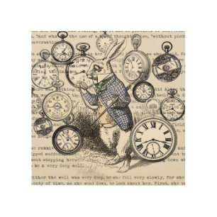 White Rabbit Alice Wonderland Clocks Art