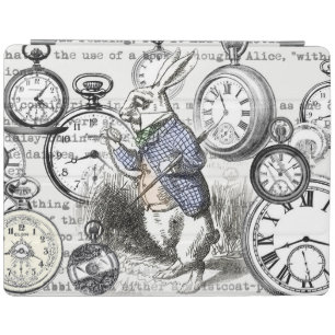White Rabbit Alice Wonderland Clocks Art iPad Smart Cover