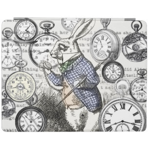 White Rabbit Alice Wonderland Clocks Art iPad Smart Cover