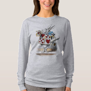 White Rabbit Alice Wonderland Hearts T-Shirt