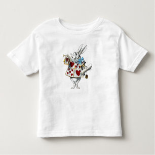 White Rabbit Alice Wonderland Hearts Toddler T-shirt