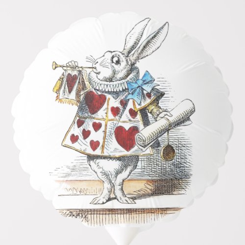 White Rabbit Alice Wonderland Hearts Tote Balloon