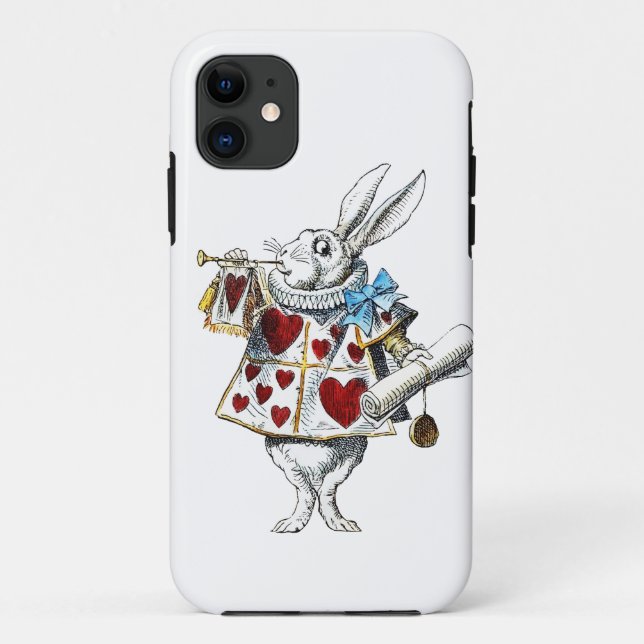 White Rabbit Alice Wonderland Hearts Tote Case-Mate iPhone Case (Back)