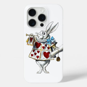 White Rabbit Alice Wonderland Hearts Tote iPhone 15 Pro Case