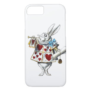 White Rabbit Alice Wonderland Hearts Tote iPhone 8/7 Case