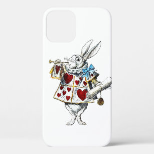 White Rabbit Alice Wonderland Hearts Tote iPhone 12 Case