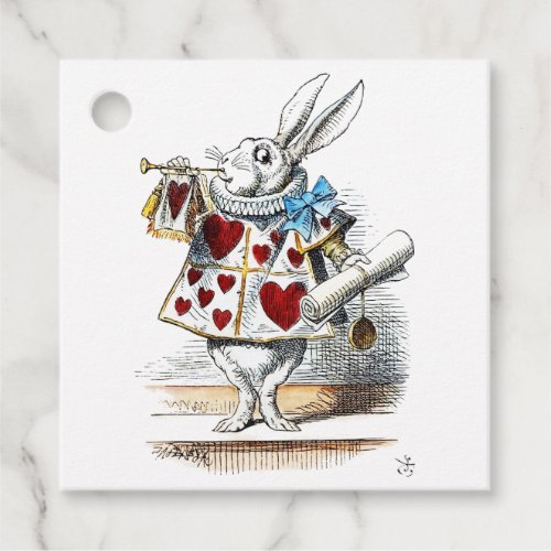 White Rabbit Alice Wonderland Hearts Tote Favor Tags