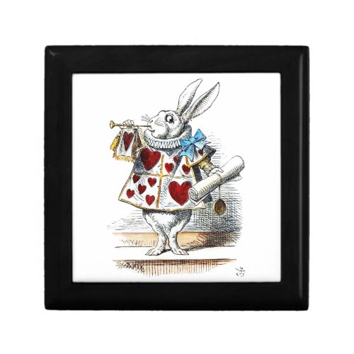 White Rabbit Alice Wonderland Hearts Tote Gift Box