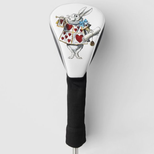 White Rabbit Alice Wonderland Hearts Tote Golf Head Cover