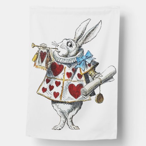 White Rabbit Alice Wonderland Hearts Tote House Flag