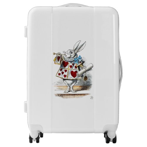 White Rabbit Alice Wonderland Hearts Tote Luggage