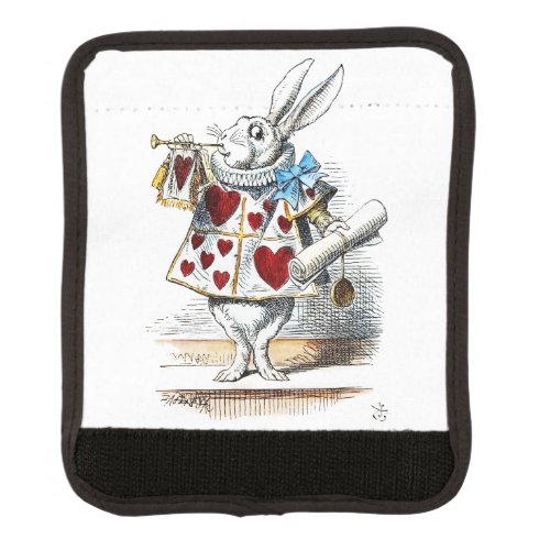 White Rabbit Alice Wonderland Hearts Tote Luggage Handle Wrap