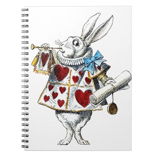 White Rabbit Alice Wonderland Hearts Tote Notebook