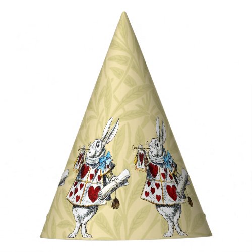 White Rabbit Alice Wonderland Hearts Tote Party Hat