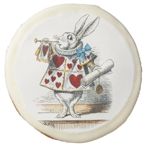 White Rabbit Alice Wonderland Hearts Tote Sugar Cookie